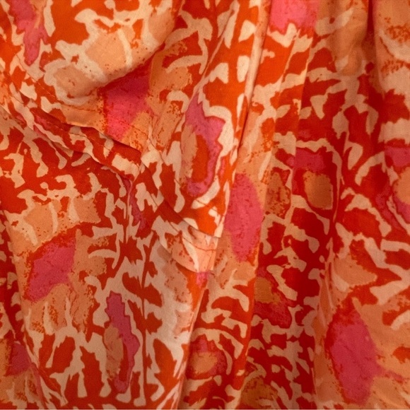 FREE PEOPLE FLORAL SWIRL SHORT SLEEVE BLOUSE W TIE! M - Picture 3 of 6